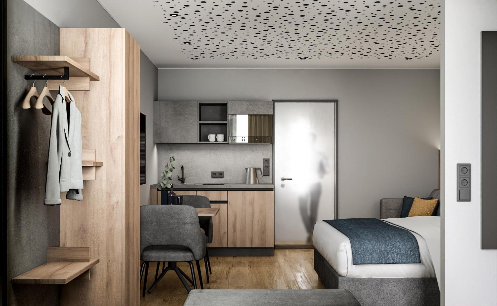 נירנברג Xzllenz Traum Studio-Apartment, Frei-Parken, U-Bahn, Kueche חדר תמונה