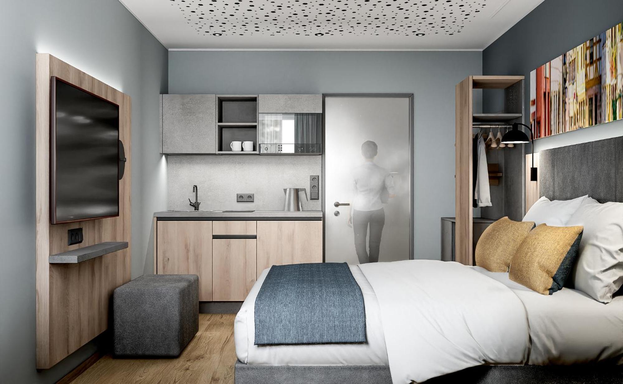 נירנברג Xzllenz Traum Studio-Apartment, Frei-Parken, U-Bahn, Kueche חדר תמונה